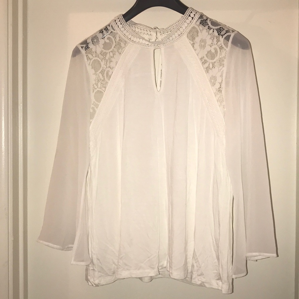 White flowy peasant top